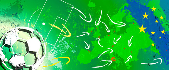abstract background for soccer/footbal, design template, great soccer event in europe, copy space, grungy
