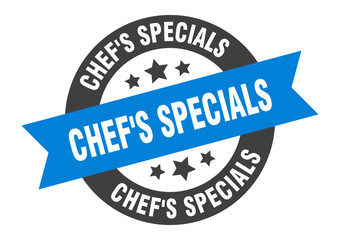 Fototapeta premium chef's specials sign. chef's specials round ribbon sticker. chef's specials tag