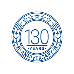 130 years anniversary celebration logo template. Line art vector and illustration.