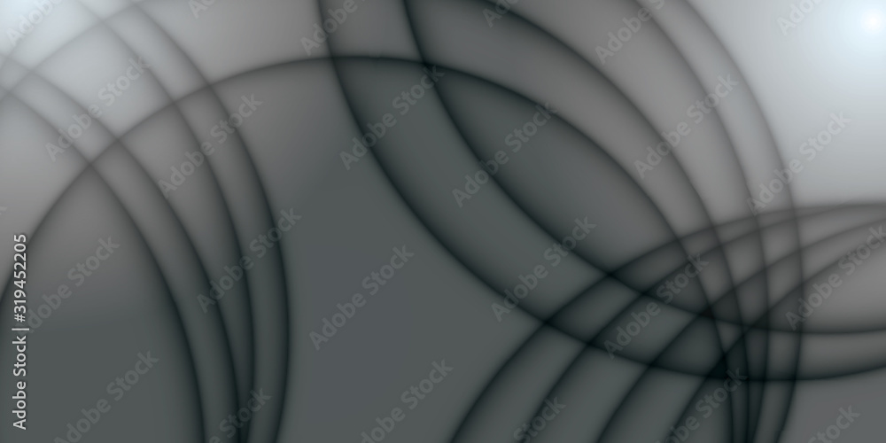 Poster black and white vector background with circle and curve line element overlap layer