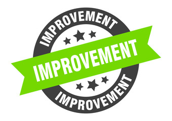 improvement sign. improvement round ribbon sticker. improvement tag