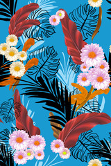Flowers are full of romance,the leaves and flowers art design