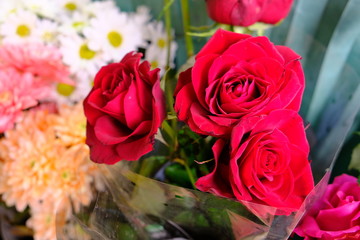 bouquet of red roses