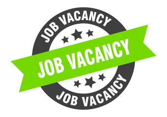job vacancy sign. job vacancy round ribbon sticker. job vacancy tag