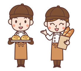 パン屋さん　男女