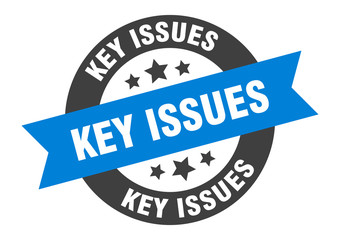 Fototapeta premium key issues sign. key issues round ribbon sticker. key issues tag