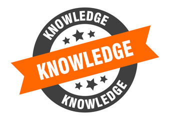 knowledge sign. knowledge round ribbon sticker. knowledge tag
