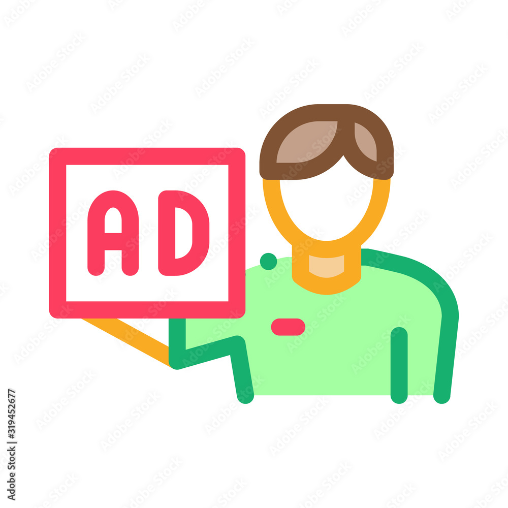 Poster ad for courier position icon vector. outline ad for courier position sign. isolated contour symbol i
