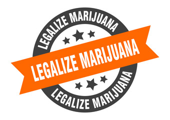 Fototapeta premium legalize marijuana sign. legalize marijuana round ribbon sticker. legalize marijuana tag