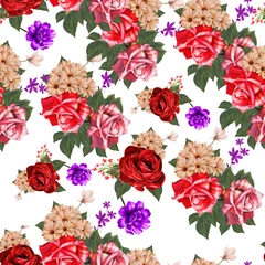 Rolgordijnen Vintage Bloemen Flowers are full of romance,the leaves and flowers art design  © FK ART STUDİO