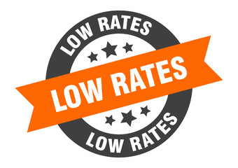 Fototapeta premium low rates sign. low rates round ribbon sticker. low rates tag
