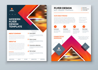 Flyer design. Modern Flyer Background Design. Corporate Template Layout Flyer Mockup. Concept with Square Rhombus Shapes. Vector Background. Set - GB075