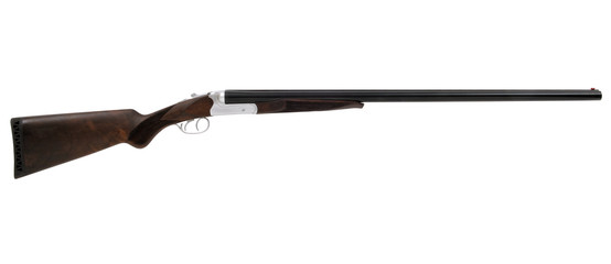Black Hunting Rifle on White Background