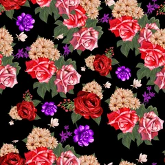 Rolgordijnen Vintage Bloemen Flowers are full of romance,the leaves and flowers art design  © FK ART STUDİO