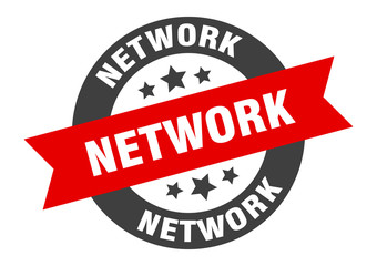 network sign. network round ribbon sticker. network tag