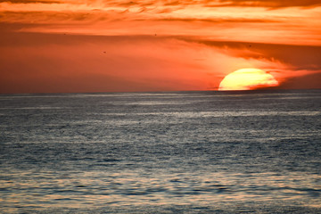 sunset over the sea, photo as background