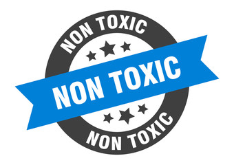 Fototapeta premium non toxic sign. non toxic round ribbon sticker. non toxic tag
