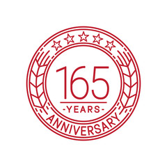 165 years anniversary celebration logo template. Line art vector and illustration.