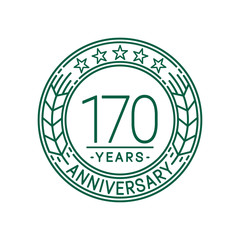 170 years anniversary celebration logo template. Line art vector and illustration.
