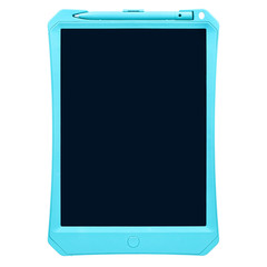 Children's graphic magnetic toy tablet for writing and drawing with a pen and a blank black screen isolated on white background
