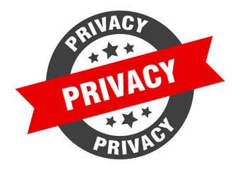 privacy sign. privacy round ribbon sticker. privacy tag