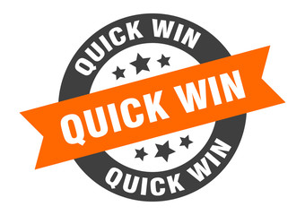 Fototapeta premium quick win sign. quick win round ribbon sticker. quick win tag