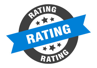 rating sign. rating round ribbon sticker. rating tag