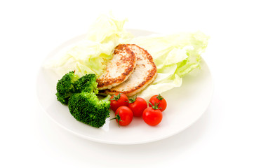 鶏ハンバーグのプレート