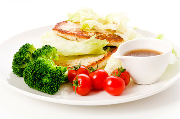 鶏ハンバーグのプレート