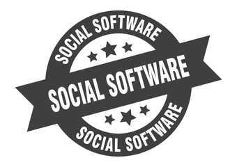 social software sign. social software round ribbon sticker. social software tag
