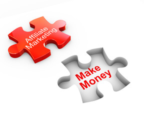 3d puzzle piece affiliate marketing earn money concept