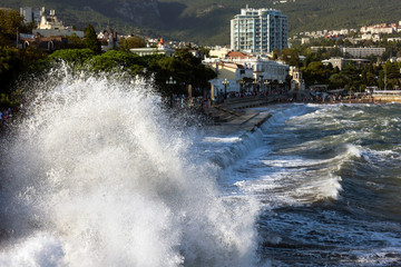 The spray of the storm. Embankment Of Yalta. 8