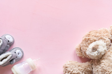Baby shower pink background 