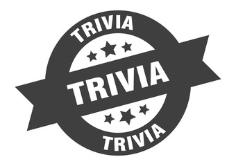 trivia sign. trivia round ribbon sticker. trivia tag