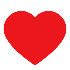 Heart, Symbol of Love and Valentine's Day. Vector red heart shape icon on white background. Vector illustration
