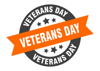 Fototapeta premium veterans day sign. veterans day round ribbon sticker. veterans day tag