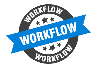 Obraz premium workflow sign. workflow round ribbon sticker. workflow tag
