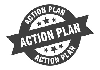 Fototapeta premium action plan sign. action plan round ribbon sticker. action plan tag