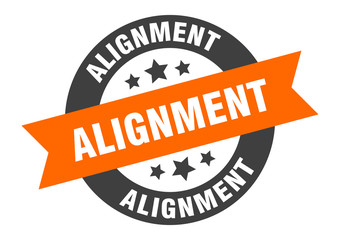 alignment sign. alignment round ribbon sticker. alignment tag