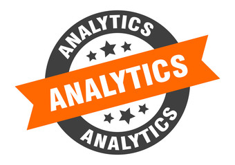 Obraz premium analytics sign. analytics round ribbon sticker. analytics tag