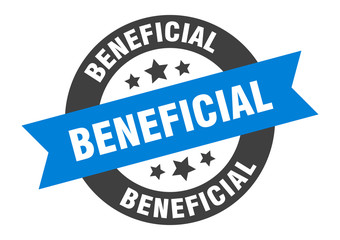 beneficial sign. beneficial round ribbon sticker. beneficial tag