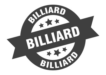 billiard sign. billiard round ribbon sticker. billiard tag