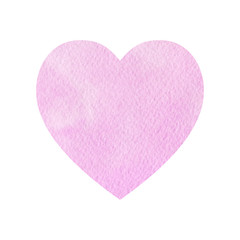 Fototapeta premium Watercolor heart of pink color.