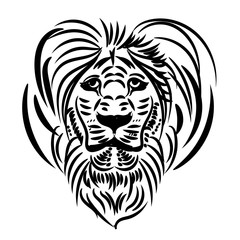leo symbol is good for tattoo or logo, art modern illustration