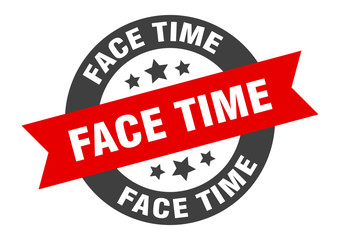 Fototapeta premium face time sign. face time round ribbon sticker. face time tag