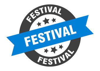 festival sign. festival round ribbon sticker. festival tag