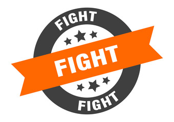 fight sign. fight round ribbon sticker. fight tag