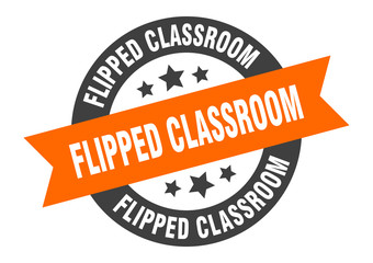 Fototapeta premium flipped classroom sign. flipped classroom round ribbon sticker. flipped classroom tag