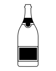 wine bottle on white background