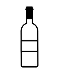 wine bottle on white background